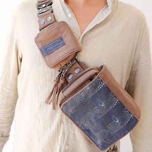 Canvas Belt Bag: Modular Fanny Pack with Psychedelic Print