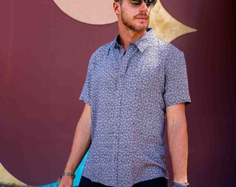 All over printed shirt for men, Mens button up shirts, Short sleeve button down shirt men, Half Sleeve Button Up Shirt - PENROSE