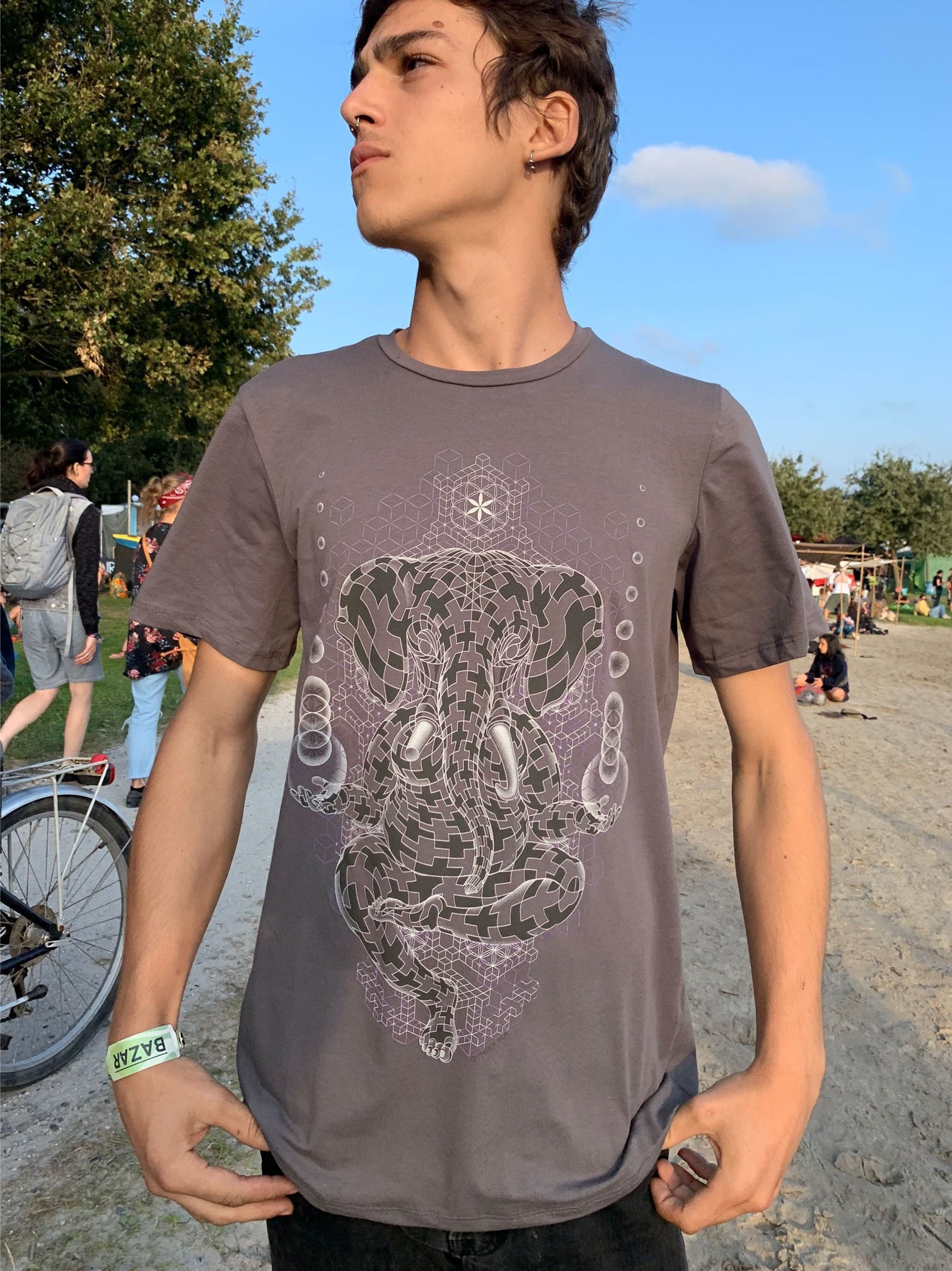 Ganesh Sacred Geometry Tee Yoga Unisex 