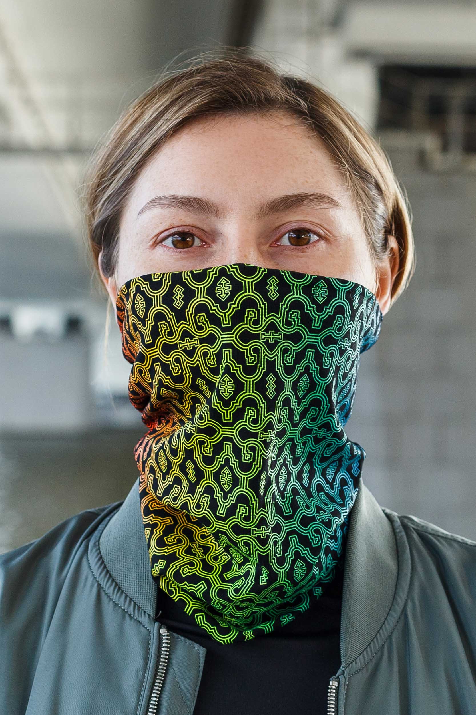 Cotton Gaiter Face Mask Mens SHIPIBOGRADIENT BLACK Full Etsy