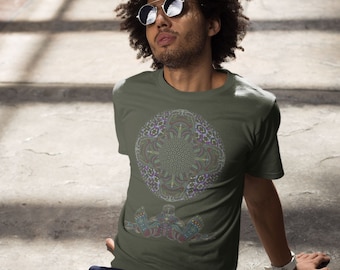 Heilige Geometrie T-Shirt: Bio-Baumwolle Psychedelic Festival Tee