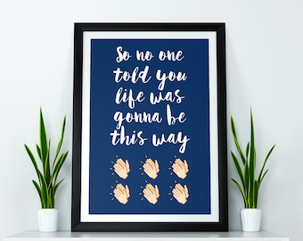 Así que nadie te dijo que la vida iba a ser así Cartel de amigos, Descarga digital, Cartel de tipografía