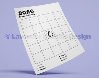 Plantilla de tarjeta de bingo para establecer objetivos 2026