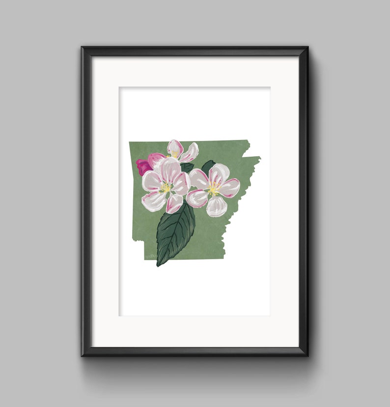 Arkansas State Flower Apple Blossom Art Digital Download, USA Geography ...