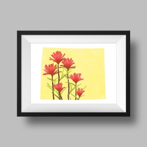 Wyoming State Flower Indiana Paintbrush Art Digital Download USA Geographie und Karten, Geschenkidee, Druck zu Hause, Einweihungsgeschenk, Wy Geschenk