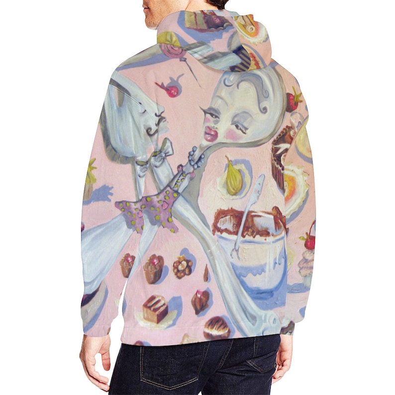 Urban Jacket DJ Street Art date night Artsy, Mens Sweets Hoodie One of a Kind