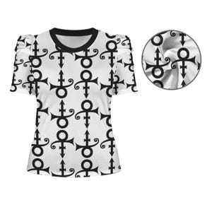 puff sleeve PRINCE SYMBOL - Artist Formerly Known As tee - original illustration - up to size 5X!