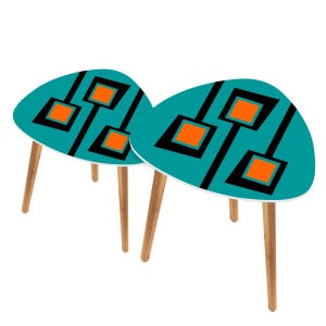 Tavolini impilabili in stile Mid-Century Modern Retro - set di DUE!! Illustrazione originale