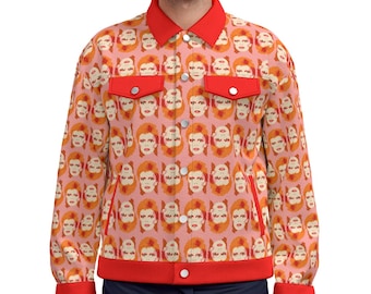 Unisex Gender-Neutral 100% cotton David Bowie ALADDIN SANE Jean Jacket - original illustration