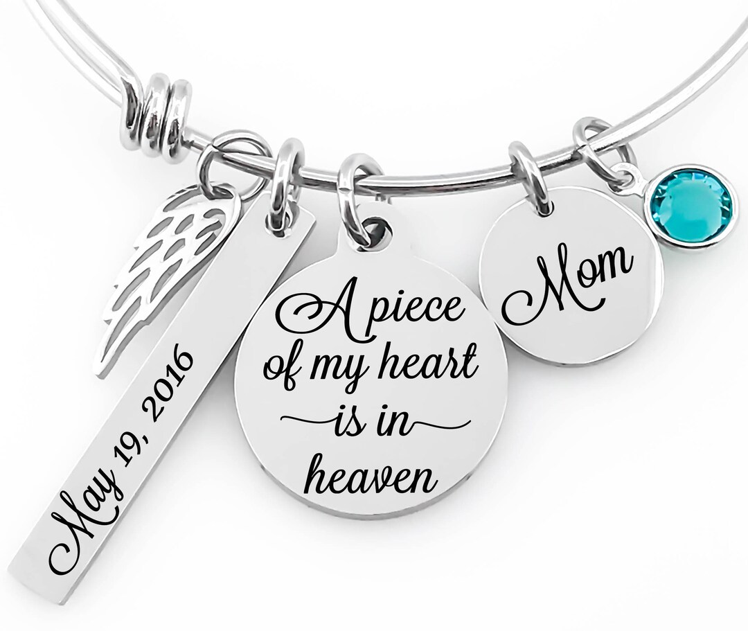 Memorial Jewelry Bangle A Piece of My Heart is in Heaven - Etsy