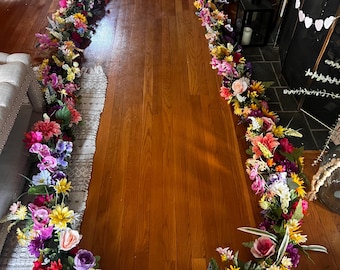 spring wildflower garland 30 ft