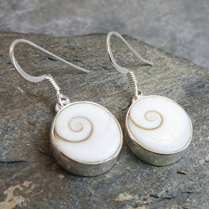 Shiva Eye Shell 925 Silver Earrings