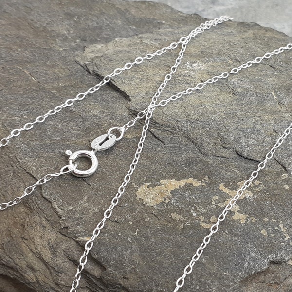 925 Sterling Silver 18" Trace Chain Necklace for Pendants