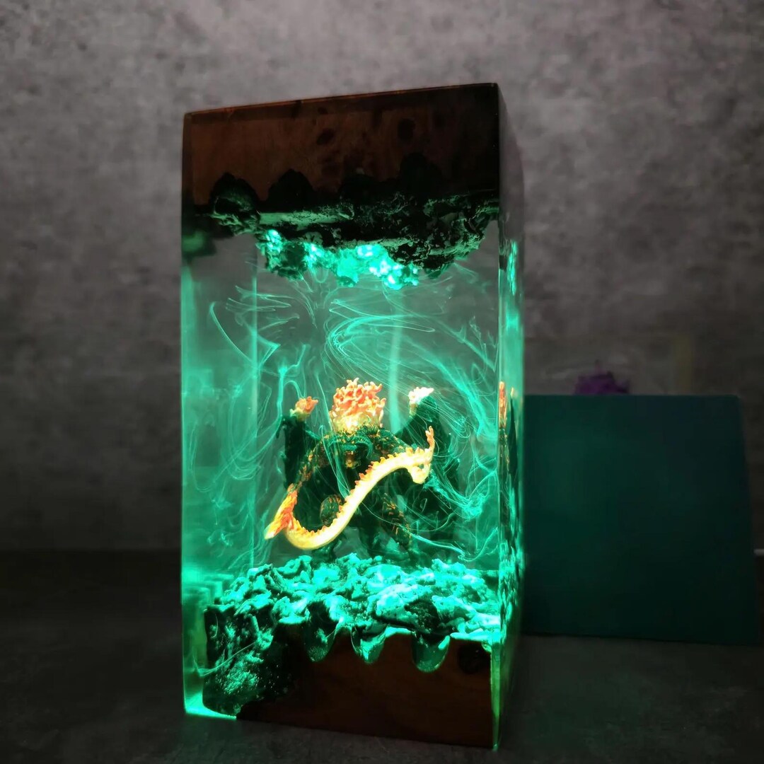 Alrog L/o.rd Ri\n.gs B.alrog Resin Lamp, Ring Handmade Decor Epoxy Lamp ...