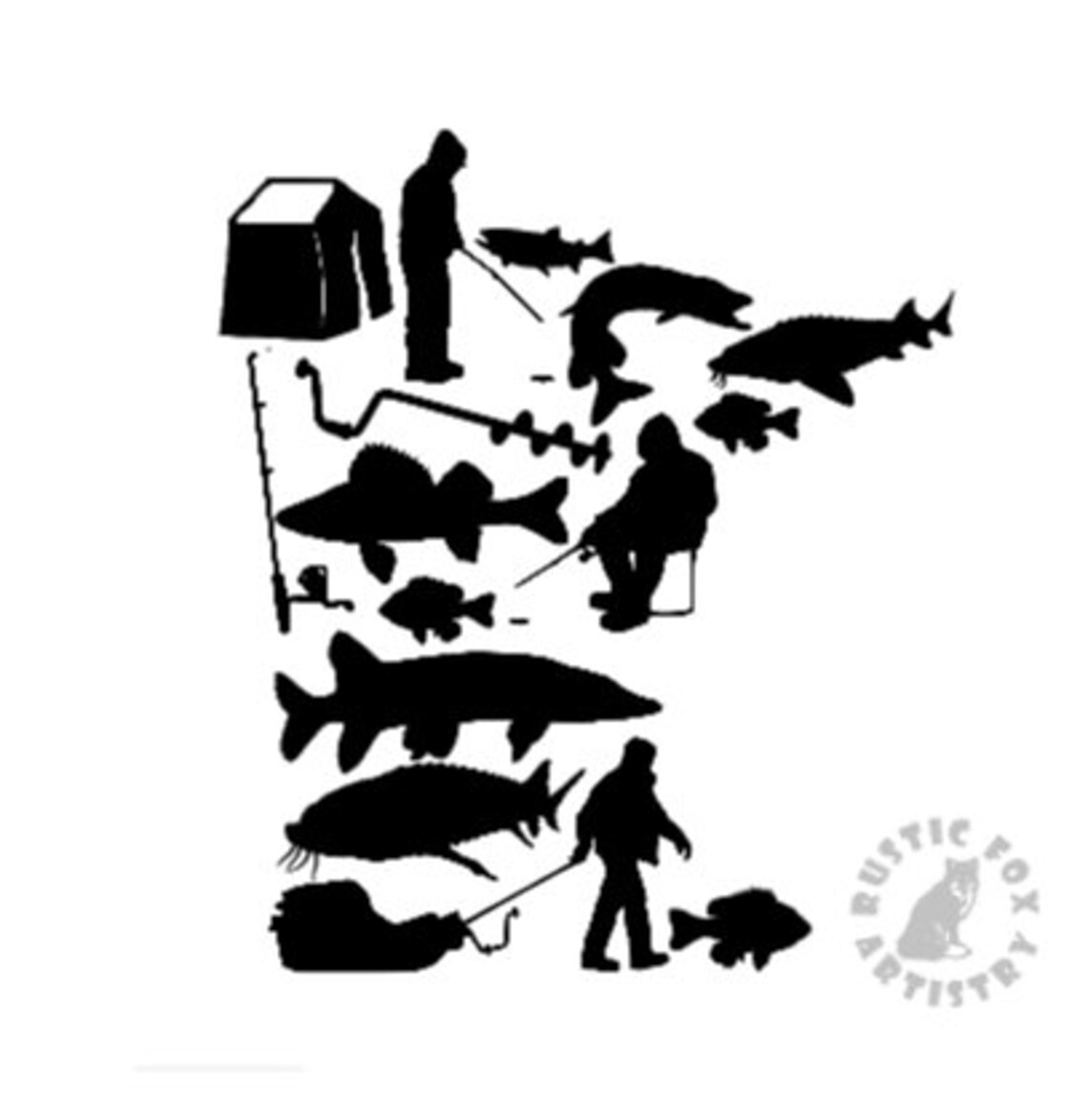 Minnesota Ice Fishing Decal Etsy