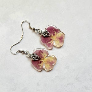 Real Pansy Earrings