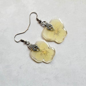 Real Pansy Earrings