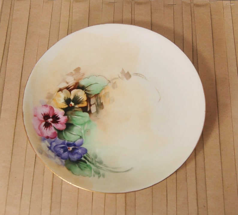 Noritake Nippon Hand Painted Pansy Plate Circa 1911 antique