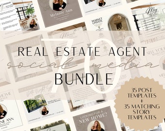 Real Estate Social Media Templates, Minimal Template, Real Estate Marketing, Realtor Instagram Post Template, Canva Templates, Digital File