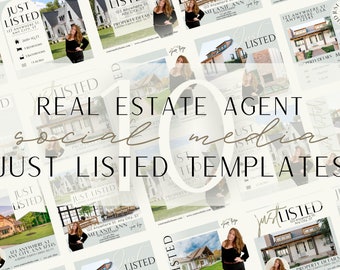 10 Just Listed Social media Posts | Just Listed Instagram Posts | Just Listed Real Estate Templates | Real Estate Marketing