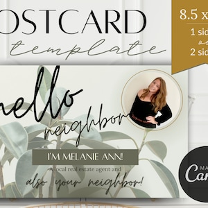 Real Estate Agent "Hello Neighbor" Postcard, Real Estate Agent Postcard, Realtor Farming Card, Real estate marketing, Canva Postcards