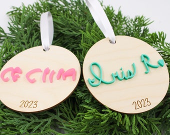 Custom kids Handwriting Christmas ornaments, kids ornaments, custom ornaments, custom Christmas ornaments, wood ornaments