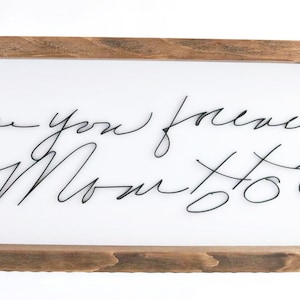 Custom Handwriting Wood Framed Sign: 3D Keepsake