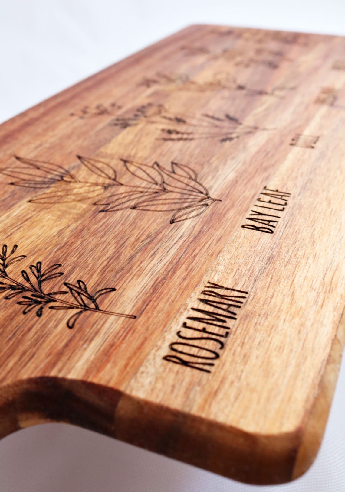 Herb engraved cutting board cutting board charcuterie board Etsy