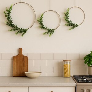 Cottage Metal Hoop Wreath / Farmhouse  Everyday / Simplistic / Eucalyptus  / Home Decor Wedding Baby Nursery Rustic