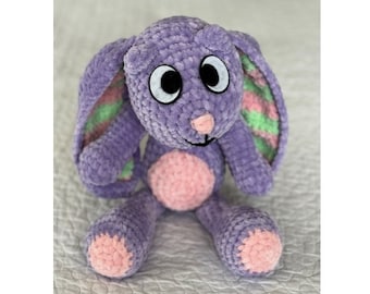Floppy Bunny from Bluey Stuffed Animal Purple Soft Crochet Amigurumi