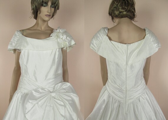 White Wedding Dress 80 S Ball Gown Cinderella Style Etsy