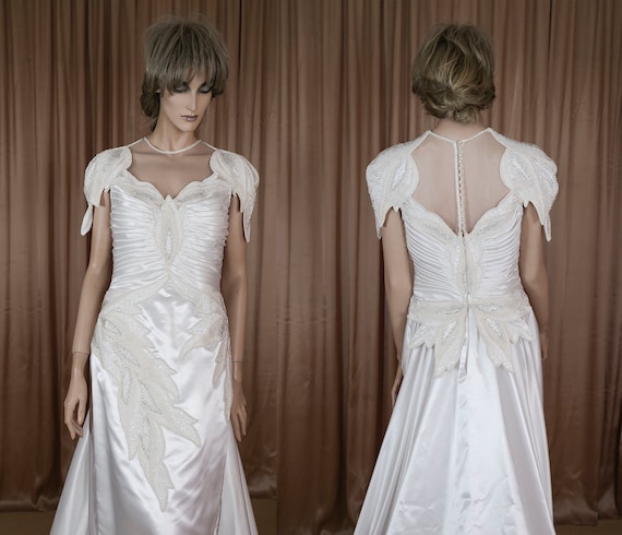 Precious Wedding Dress Made In Italy 80s Etsy
