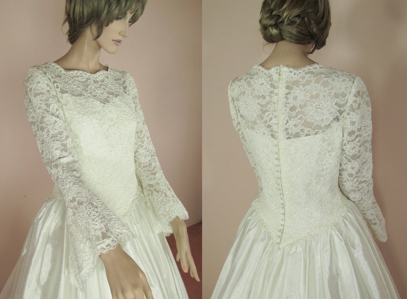 Vintage wedding Dress 90's Bridal gown from 1990s Lace Etsy