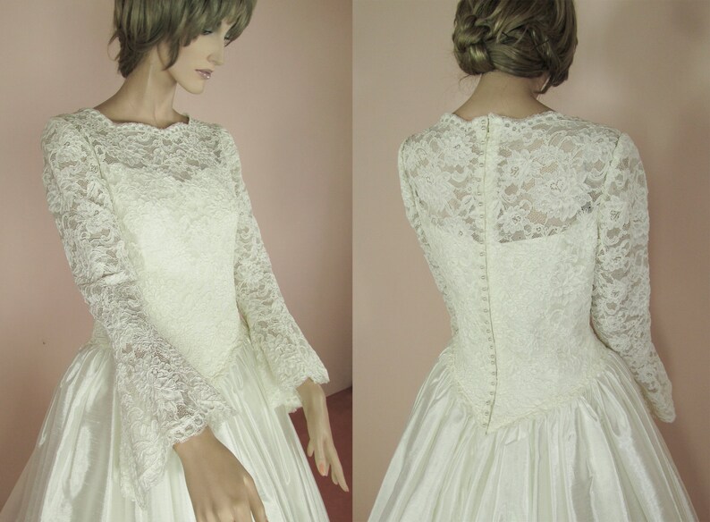 Vintage wedding Dress 90's Bridal gown from 1990s Lace | Etsy
