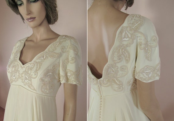90's Vintage Wedding Dress - Vintage Empire style… - image 3