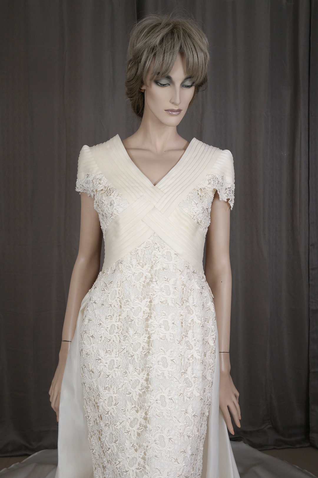 chiffon mother of the groom dresses Cicinia Dusty_Blue Dress With Jacket Lace Romantic Organza A-Line Wedding Long Sleeve Dress Neck Size:17.5
