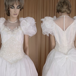 Weißes Brautkleid 80er Jahre – Vintage Brautkleid aus den 80er Jahren - Prinzessinnen Stil