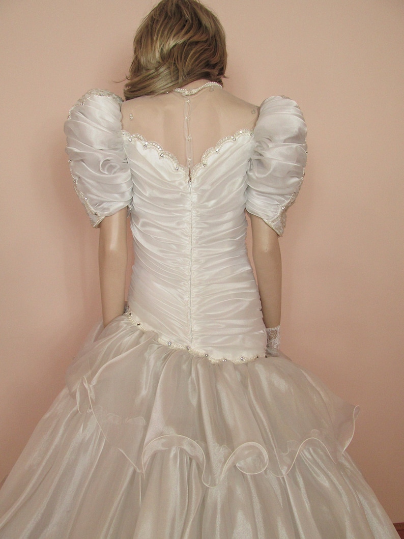 White Wedding Dress 80s Vintage bridal gown from 1980s Etsy