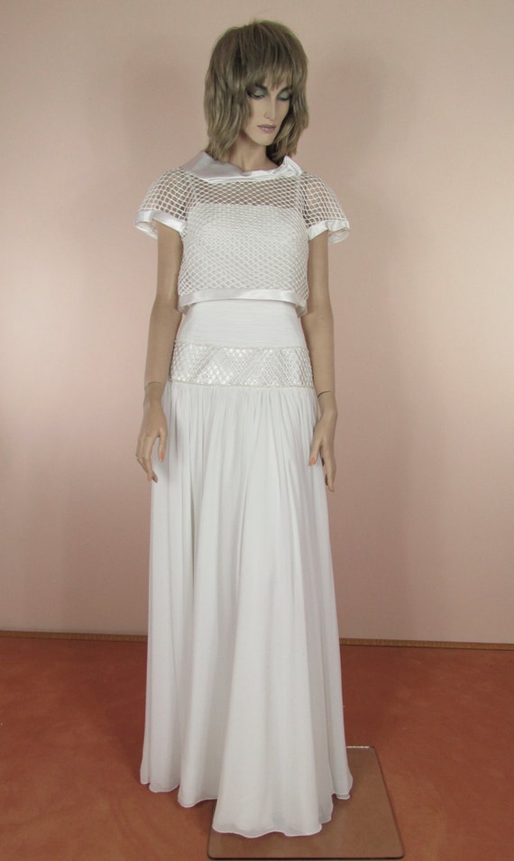 Elegant vintage white wedding dress - wedding dre… - image 1