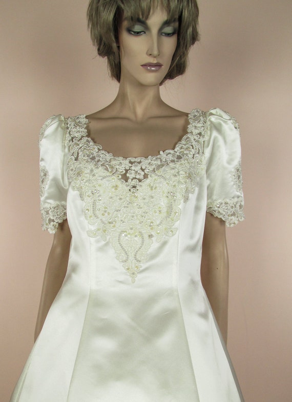 Años 80 Vintage Vestido de novia vestido novia marfil | Etsy México