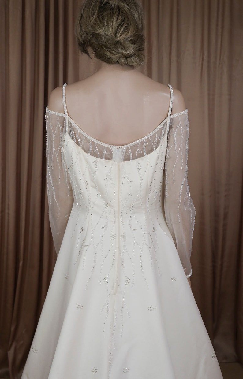 90/'s Vintage Wedding Dress wedding dress from the 1990/'s \u2013 Romantic bridal gown Off shoulder dress A line wedding dress