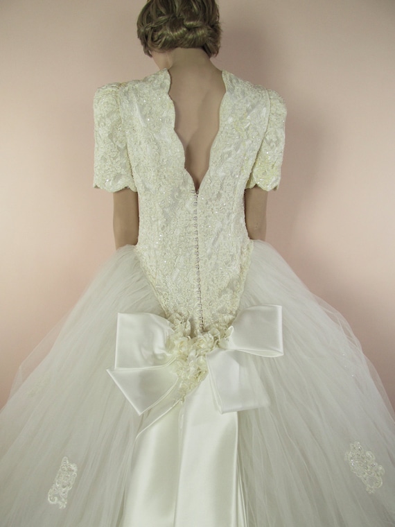 80's Vintage Wedding Dress - Ivory  bridal gown –… - image 5