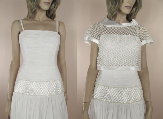 Elegant vintage white wedding dress - wedding dre… - image 2
