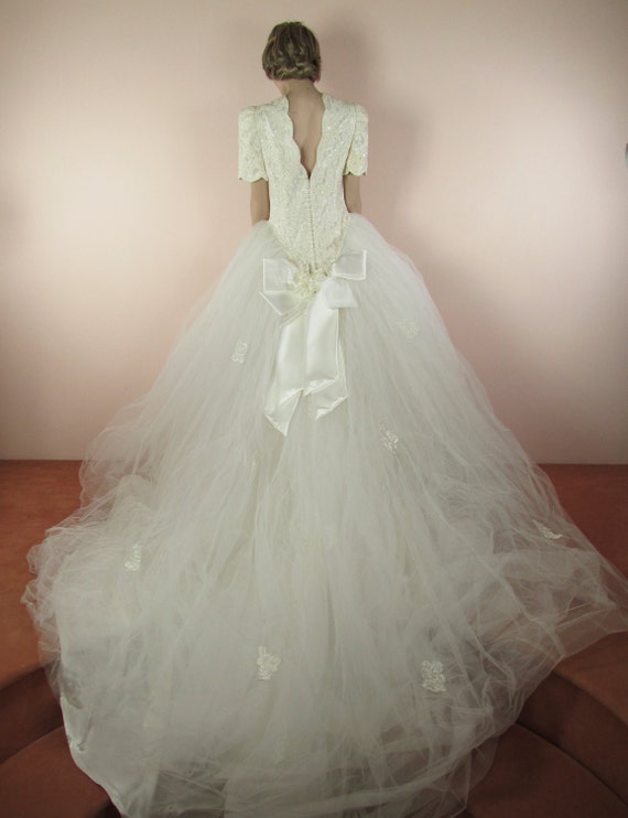 80's Vintage Wedding Dress - Ivory  bridal gown –… - image 4