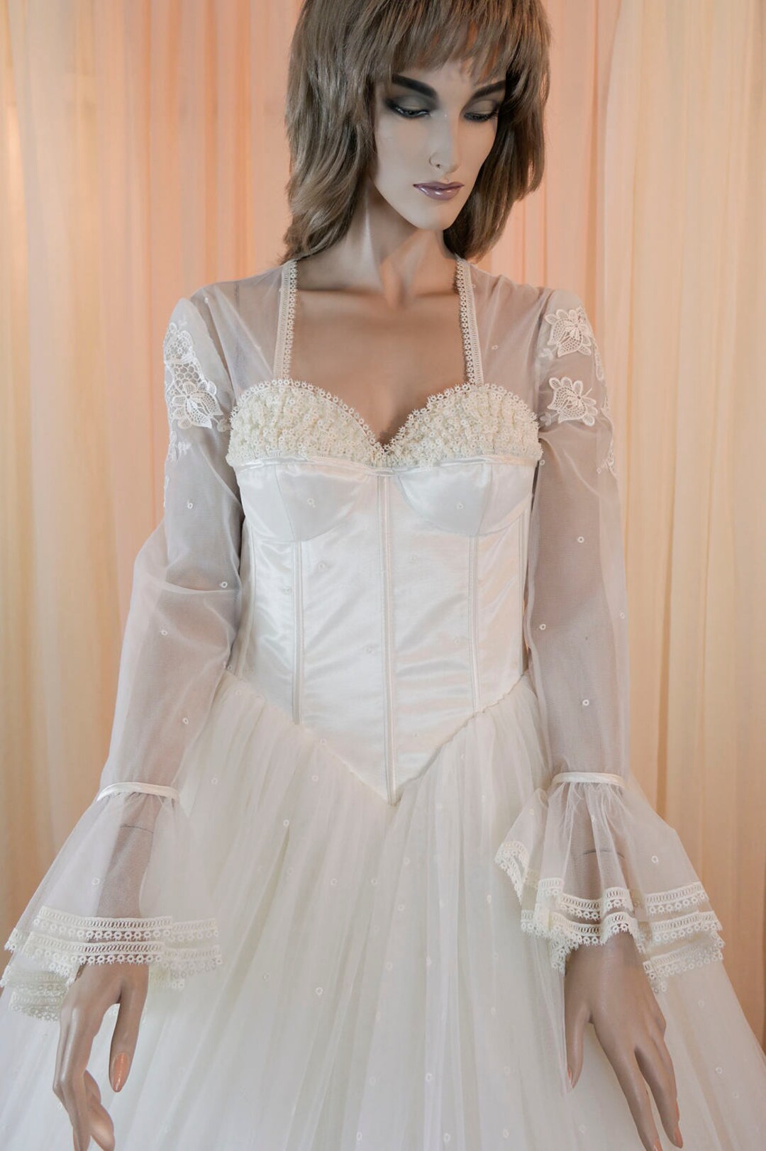 Romantic Wedding Dress 80s Ball Gown Cinderella Style Wedding Dress