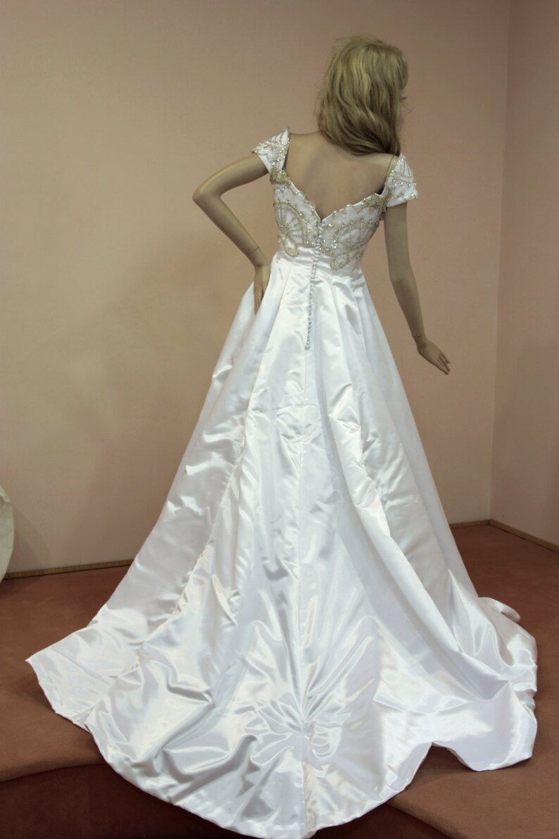 Abito da sposa bianco prezioso 80s Abito da sposa Vintage ...