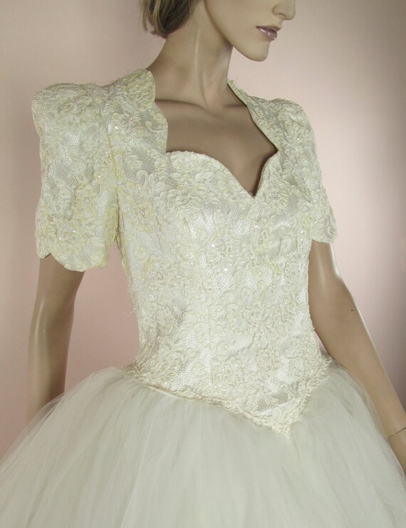 80's Vintage Wedding Dress - Ivory  bridal gown –… - image 3