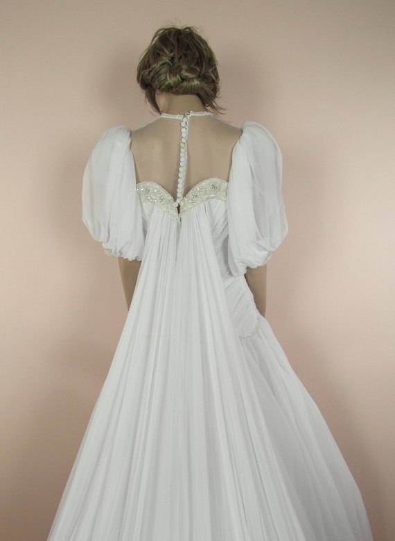 70's Vintage Wedding Dress - White bridal gown fr… - image 4