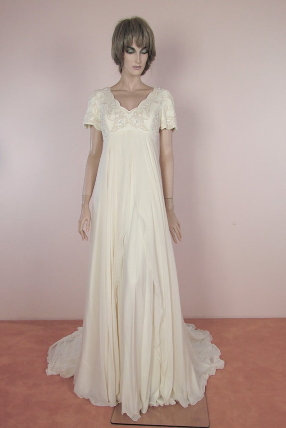 90's Vintage Wedding Dress - Vintage Empire style… - image 2