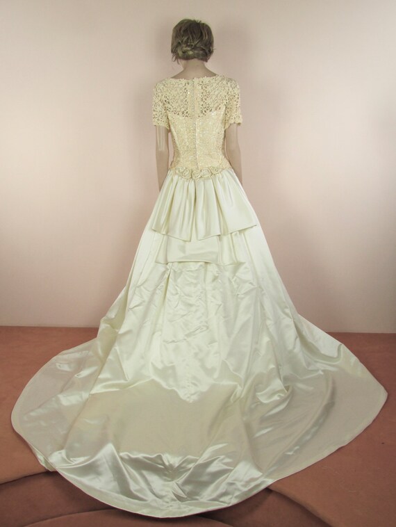 80 S Vintage Wedding Dress Cinderella Style Bridal Gown Etsy